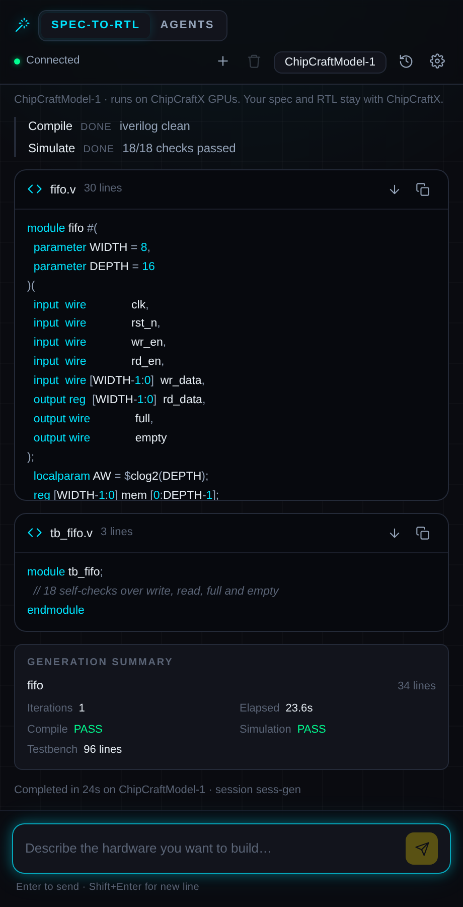 Verified RTL, without leaving VS Code